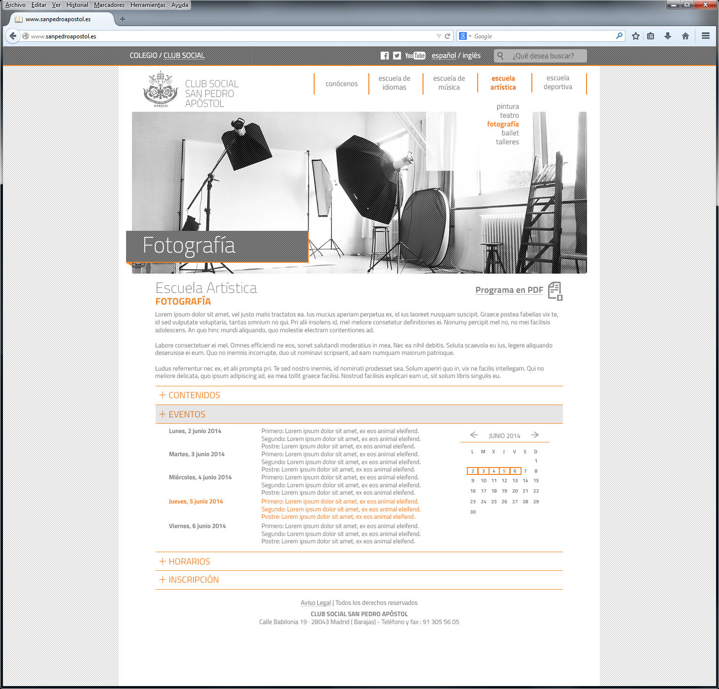 diseño web colegio san pedro apostol 2