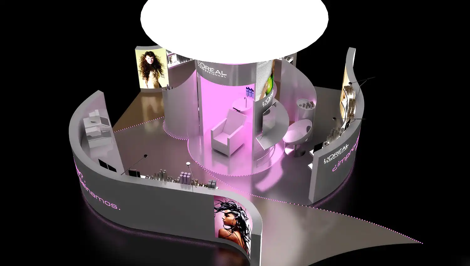 diseño de stand LOreal-Professionnel